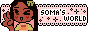 The Soma's World button. It's a drawing of Soma's persona doing the peace sign with the text 'Soma's World.'